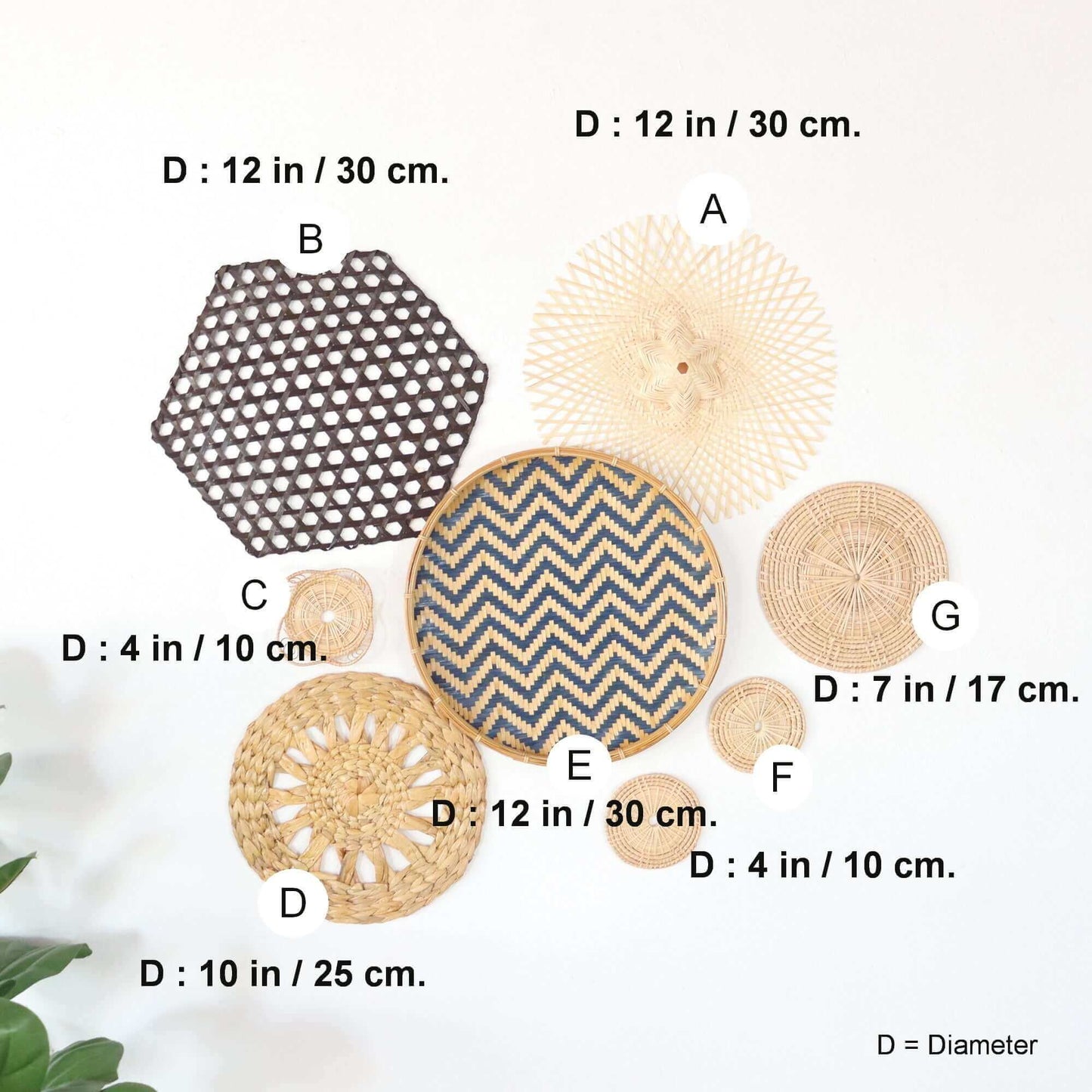 La Na - Wall Hanging Art DeCor Set Of 8 By Thaihome | Wall Decor | Modishstore - 2