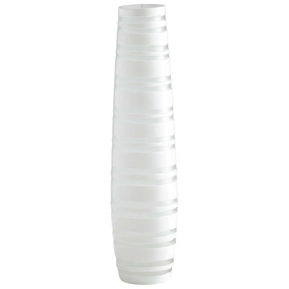 Cyan Design White Matte Stripe Vase | Modishstore | Vases