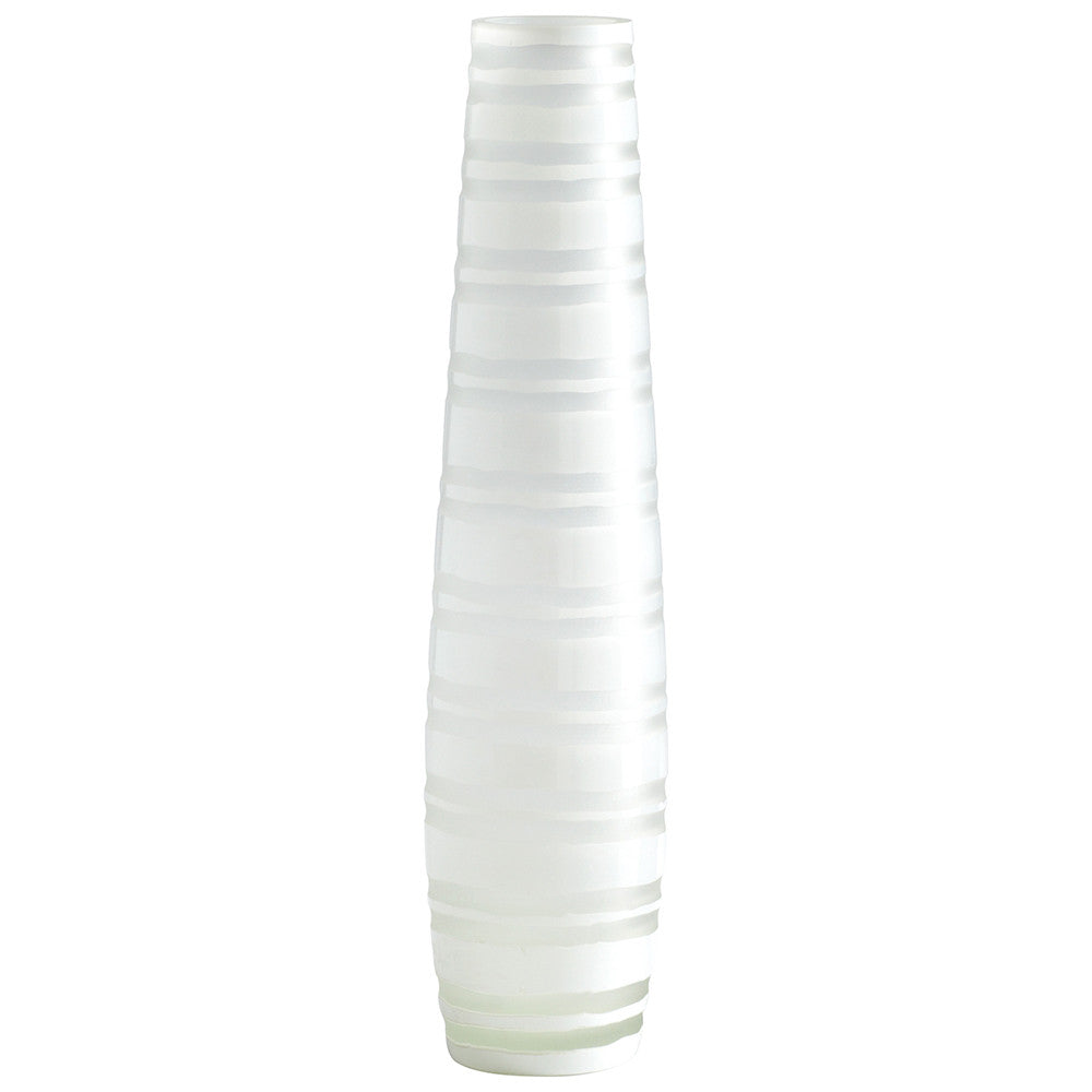 Cyan Design White Matte Stripe Vase