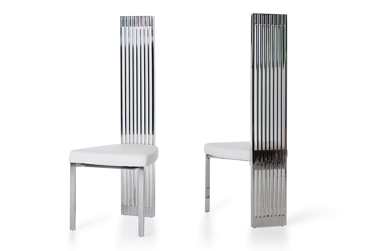 Vig Furniture Modrest Elise Modern White Leatherette Dining Chair | Modishstore | Dining Chairs