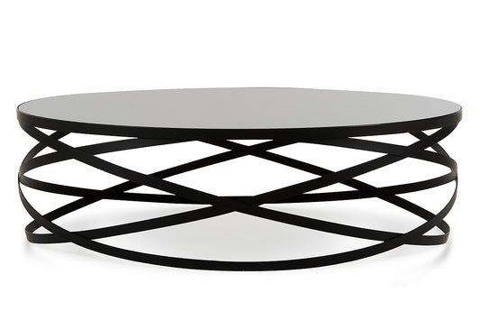 Modrest Wixon Modern Black Round Coffee Table | Modishstore | Coffee Tables
