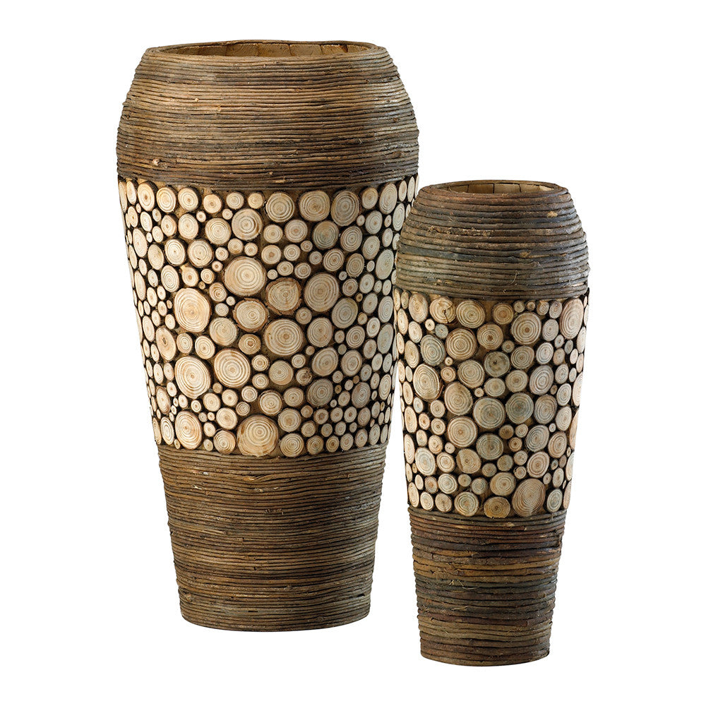 Cyan Design Wood Slice Oblong Vases | Modishstore | Vases