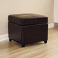 Baxton Studio Dark Brown Full Leather Storage Cube Ottoman | Ottomans | Modishstore
