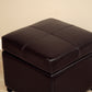 Baxton Studio Dark Brown Full Leather Storage Cube Ottoman | Ottomans | Modishstore - 3