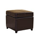 Baxton Studio Dark Brown Full Leather Storage Cube Ottoman | Ottomans | Modishstore - 2