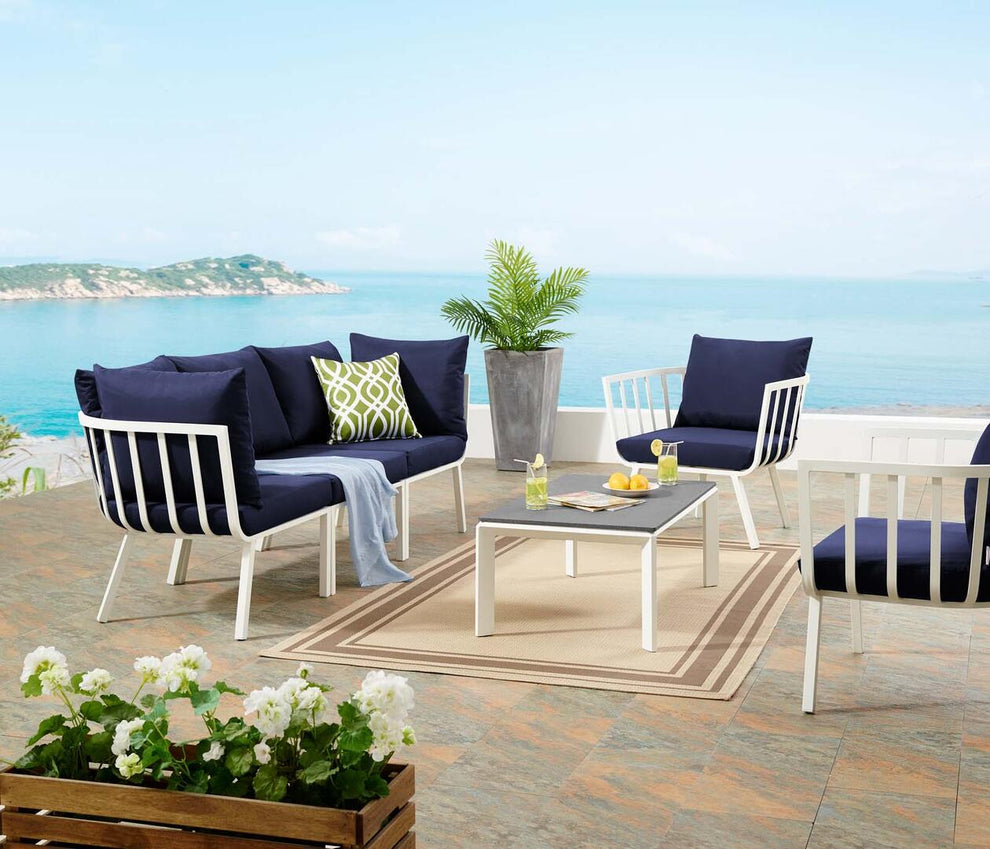 Modway Riverside 5 Piece Outdoor Patio Aluminum Set-EEI-3783 - EEI-3783 | Outdoor Sofas, Loveseats & Sectionals | Modishstore - 31
