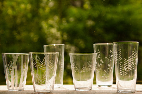 CROSSHATCH COLLINS GLASSES, SET of 6 - Privet House Supply