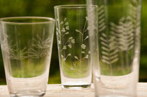 Roost Etched Botanical Glassware