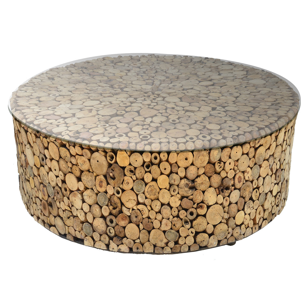 A&B Home Driftwood Round Coffee Table | Coffee Tables | Modishstore