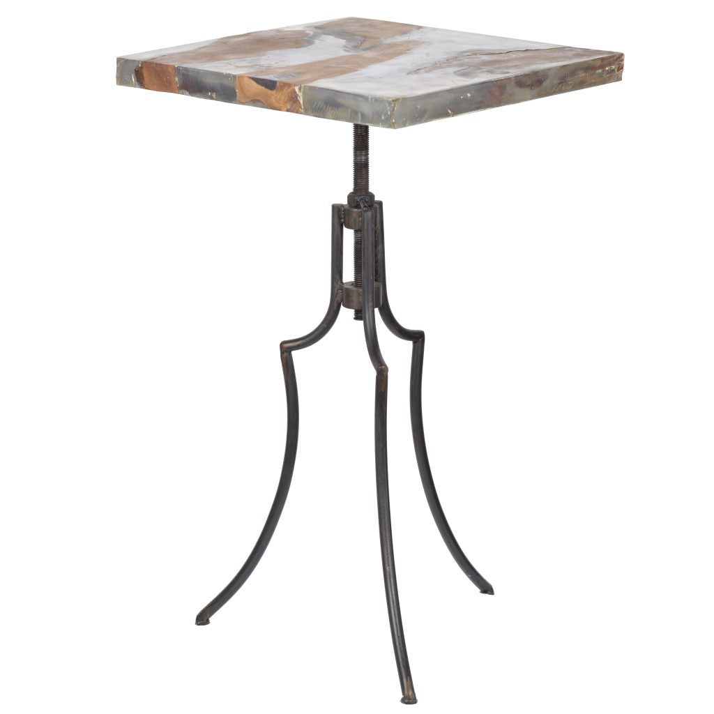 A&B Home Fret Tripod Solid Teak Wood Table | Side Tables | Modishstore