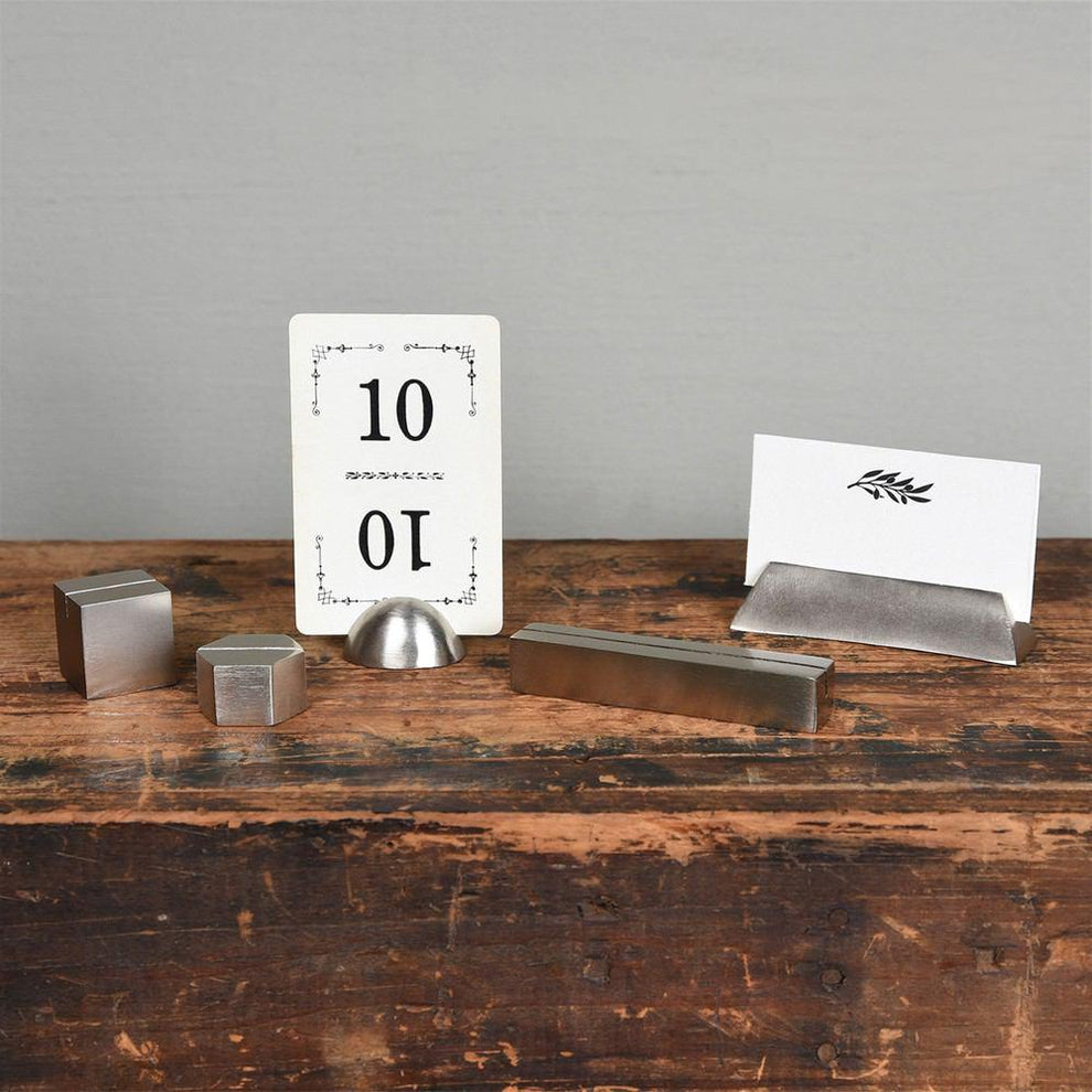 HomArt Cast Iron Rectangle Bar Place Card Holder - Set of 8-6