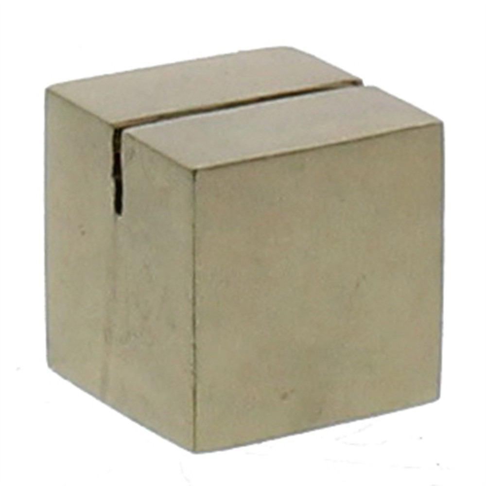HomArt Cast Iron Cube Place Card Holder - Brass-3