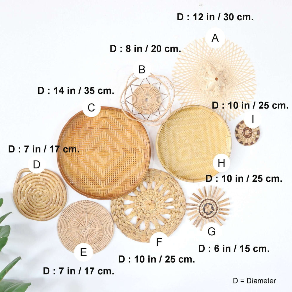 San Suay -  Wall Hanging Decor (Set Of 9) By Thaihome | Wall Decor | Modishstore - 2