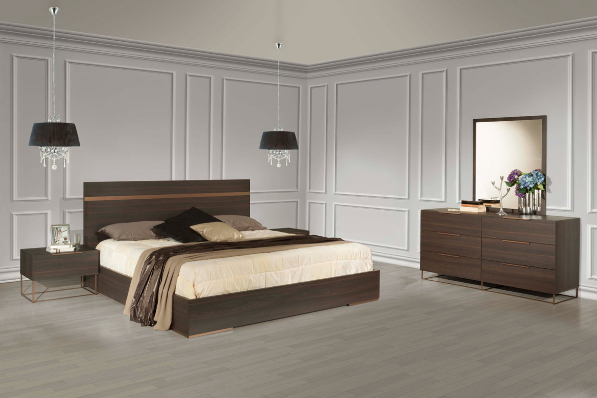 Nova Domus Benzon Italian Modern Dark Rovere Bedroom Set | Bedroom Sets | Modishstore - 3