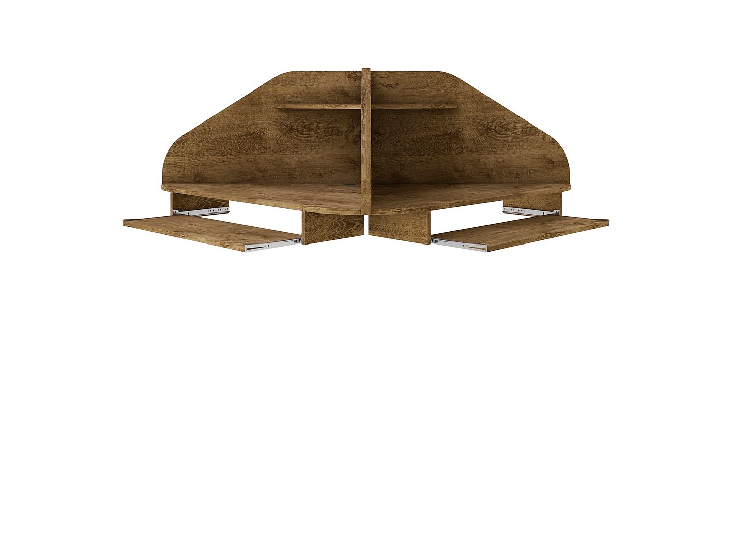Manhattan Comfort Bradley Floating 2-Piece Cubicle Section Desk with Keyboard Shelf in Rustic Brown | Desks | Modishstore