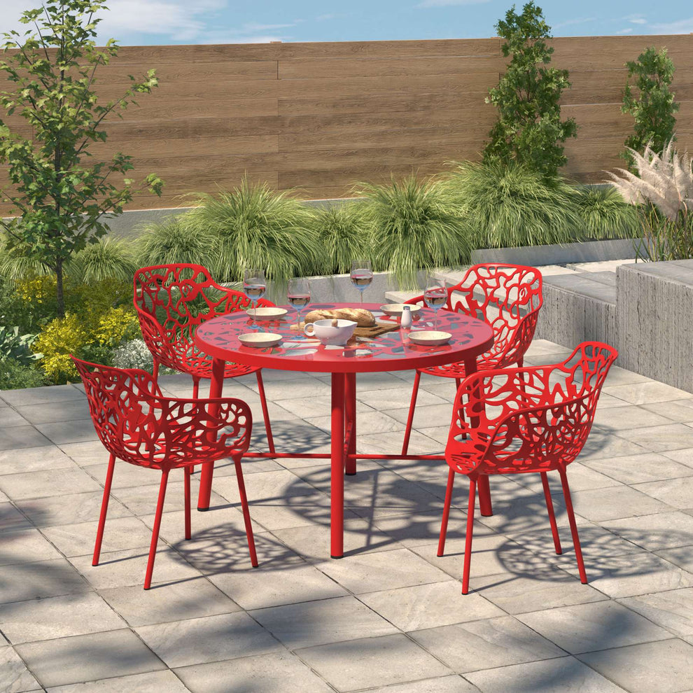 LeisureMod Modern Devon Aluminum Armchair, Set of 4 | Outdoor Chairs | Modishstore - 32