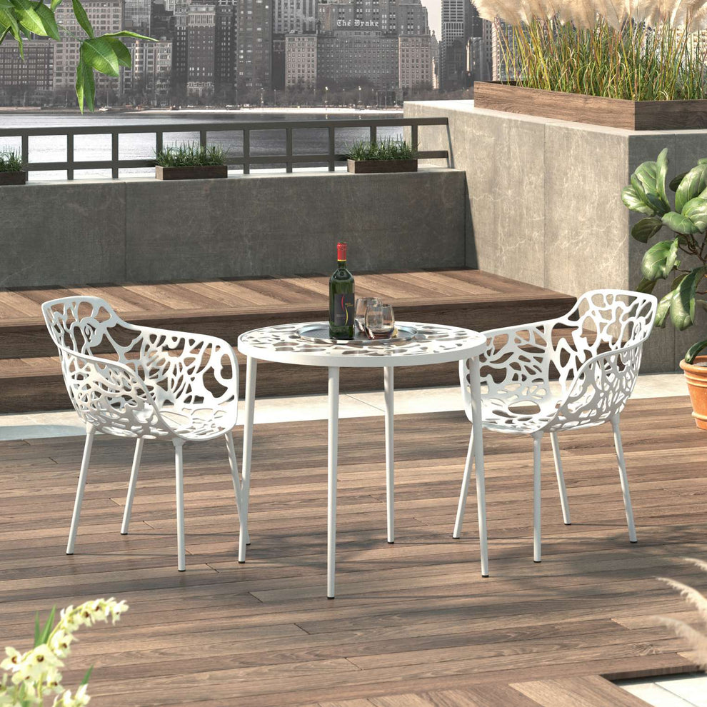 LeisureMod Modern Devon Aluminum Armchair, Set of 2 | Outdoor Chairs | Modishstore - 45