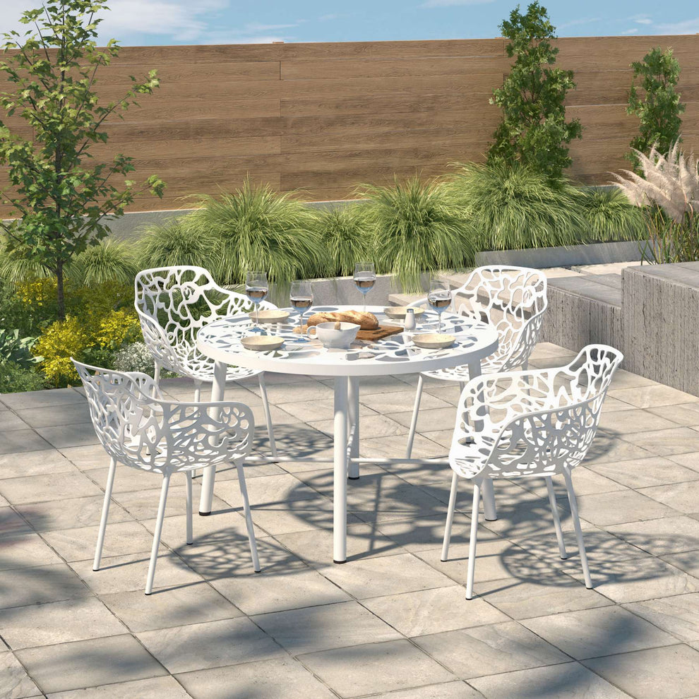LeisureMod Modern Devon Aluminum Armchair, Set of 4 | Outdoor Chairs | Modishstore - 41