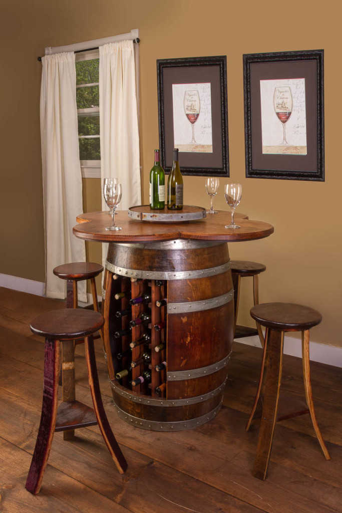 Napa East Wine Barrel Table Set: Rack Base