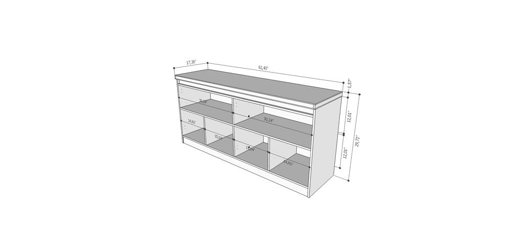 Manhattan Comfort Viennese 62.99" - 6 Shelf Buffet Cabinet | Cabinets | Modishstore-4