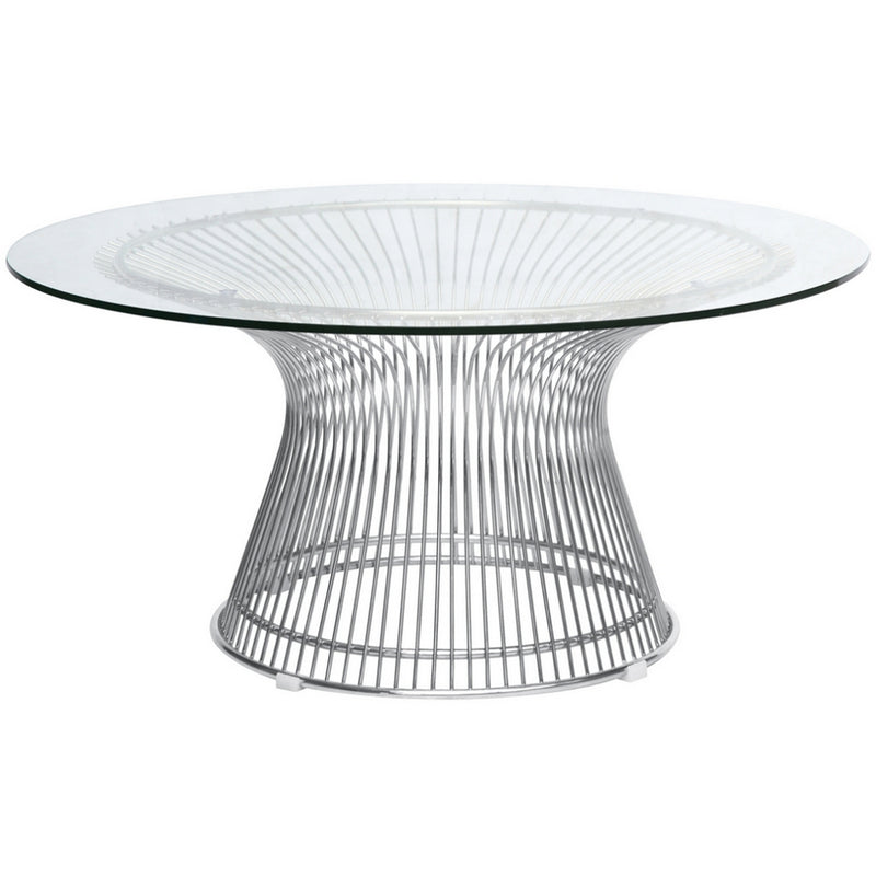 Fine Mod Imports Wire Side Table, Glass | Side Tables | Modishstore
