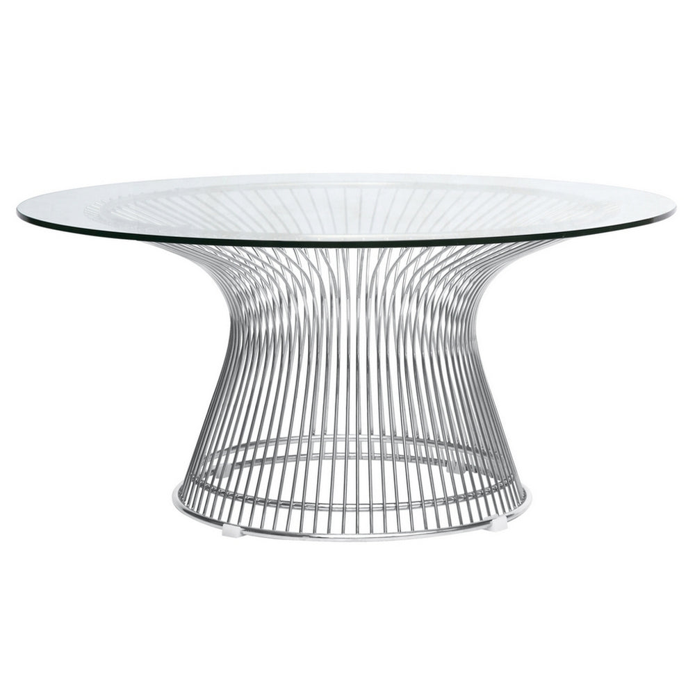 Fine Mod Imports Wire Side Table, Glass | Side Tables | Modishstore - 2