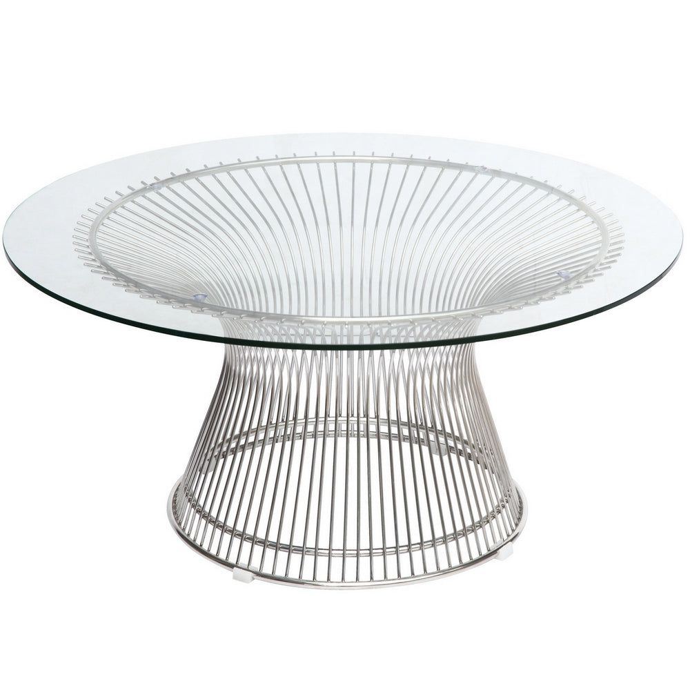 Fine Mod Imports Wire Side Table, Glass | Side Tables | Modishstore - 4