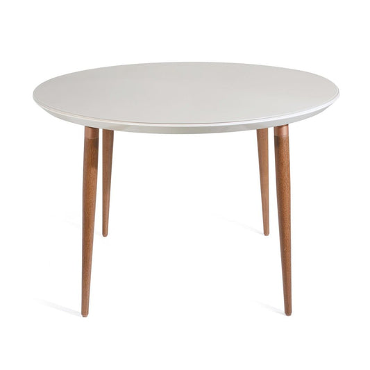 Manhattan Comfort Utopia 45.28 Modern Round Dining Table with Space for 4 in Off White | Dining Tables | Modishstore