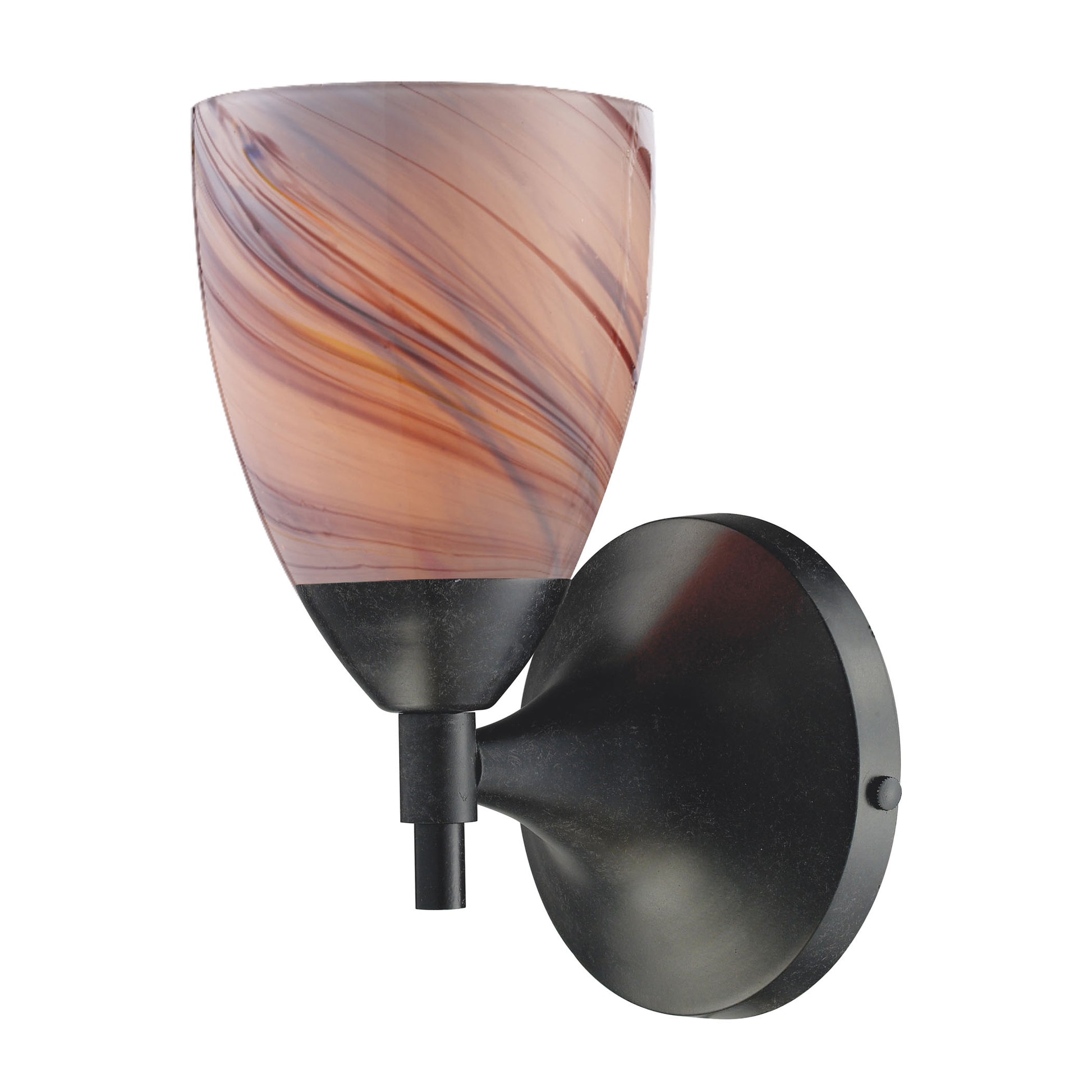 Celina 1-Light Wall Lamp in Dark Rust with Creme Glass ELK Lighting | Wall Lamps | Modishstore