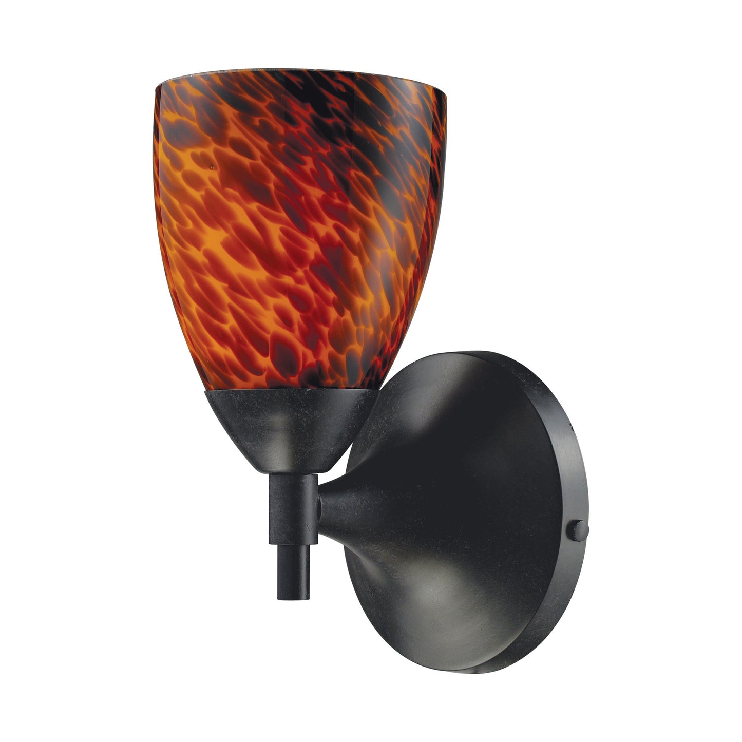 Celina 1-Light Wall Lamp in Dark Rust with Espresso Glass ELK Lighting | Wall Lamps | Modishstore