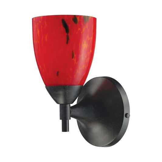 Celina 1-Light Wall Lamp in Dark Rust with Fire Red Glass ELK Lighting | Wall Lamps | Modishstore