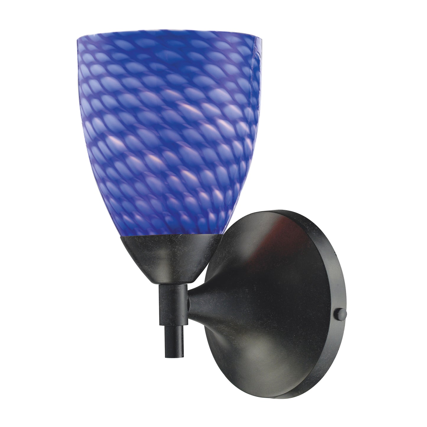 Celina 1-Light Wall Lamp in Dark Rust with Sapphire Glass ELK Lighting | Wall Lamps | Modishstore