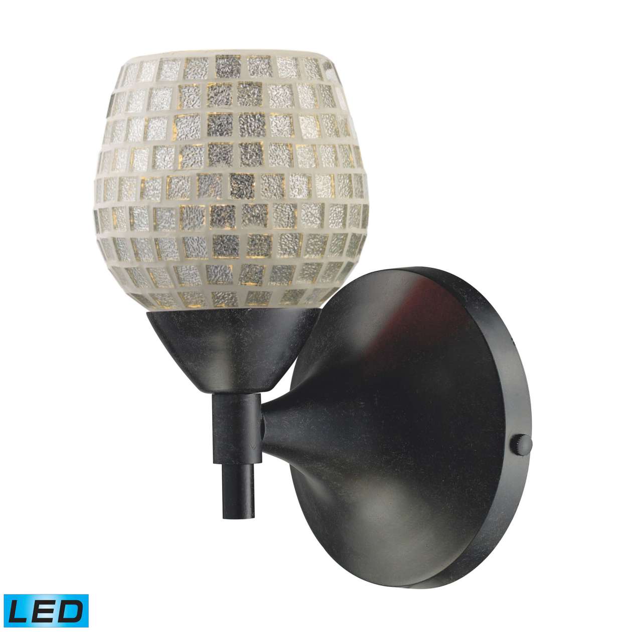 Celina 1-Light Wall Lamp in Dark Rust with Silver Glass - Includes LED Bulb | Sconces | Modishstore