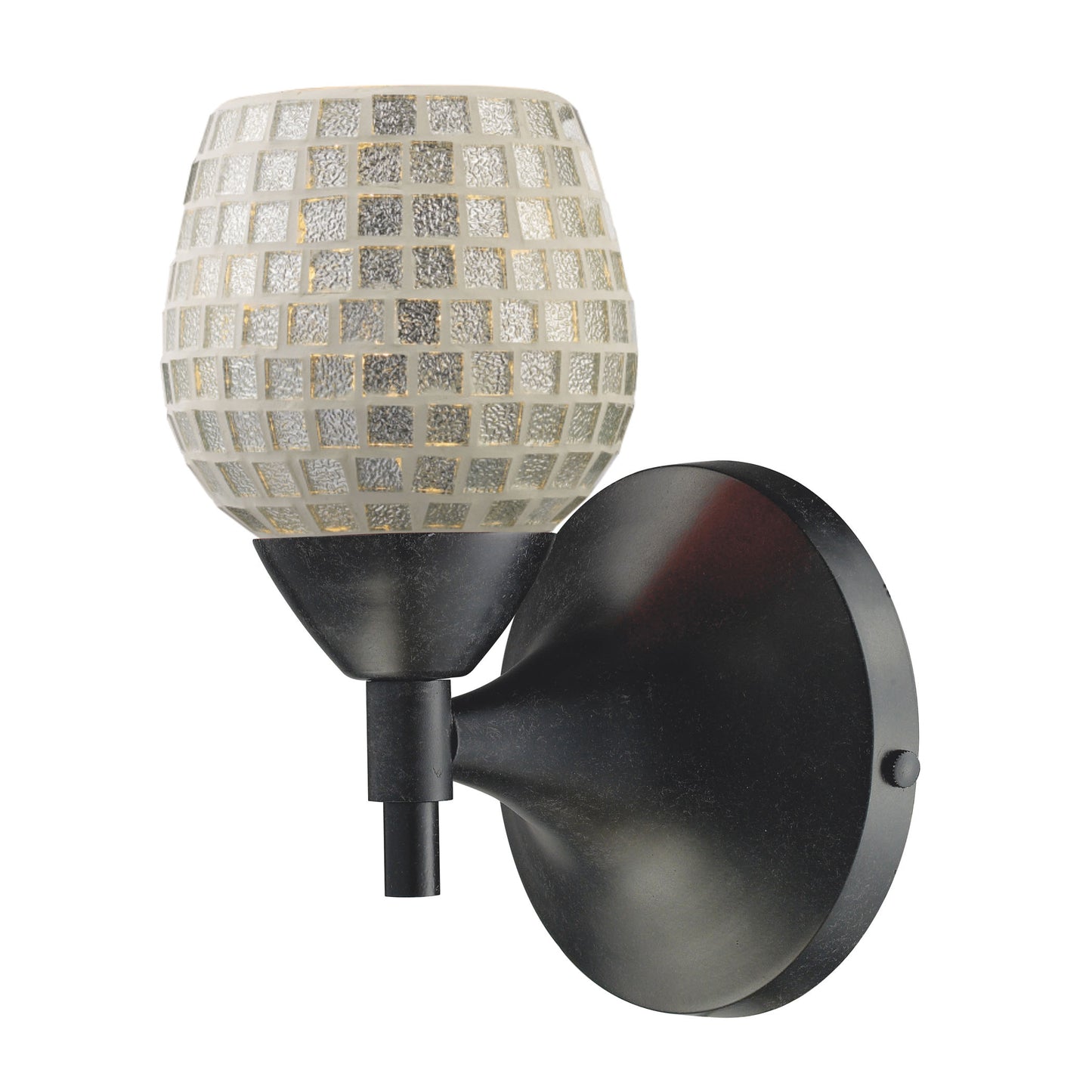 Celina 1-Light Wall Lamp in Dark Rust with Silver Glass ELK Lighting | Wall Lamps | Modishstore