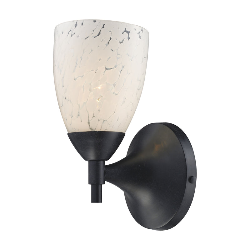 Celina 1-Light Wall Lamp in Dark Rust with Snow White Glass ELK Lighting | Wall Lamps | Modishstore