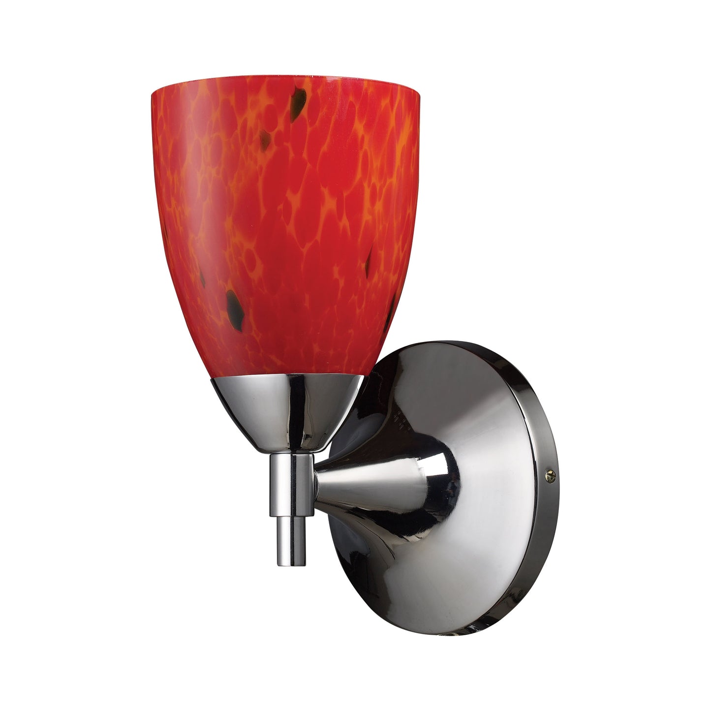 Celina 1-Light Wall Lamp in Polished Chrome with Fire Red Glass ELK Lighting | Wall Lamps | Modishstore