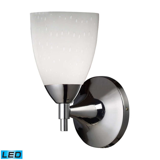 Celina 1-Light Wall Lamp in Polished Chrome with Simple White Glass - Includes LED Bulb | Sconces | Modishstore