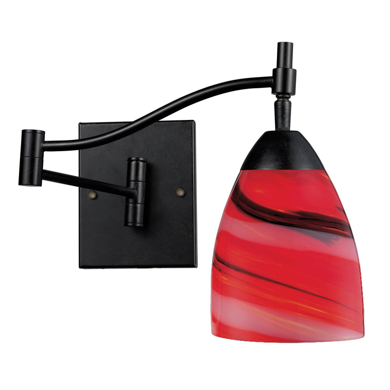 Celina 1-Light Swingarm Wall Lamp in Dark Rust with Candy Glass ELK Lighting | Wall Lamps | Modishstore