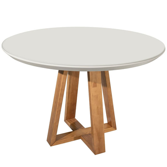 Manhattan Comfort Duffy 45.27 Modern Round Dining Table with Space for 4 in Off White | Dining Tables | Modishstore