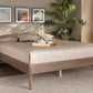 Baxton Studio Cielle French Bohemian Antique Oak Finished Wood Full Size Platform Bed Frame | Modishstore | Beds