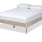 baxton studio cielle french bohemian antique white oak finished wood queen size platform bed frame | Modish Furniture Store-2