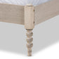 Baxton Studio Cielle French Bohemian Antique White Oak Finished Wood Full Size Platform Bed Frame | Beds | Modishstore - 5