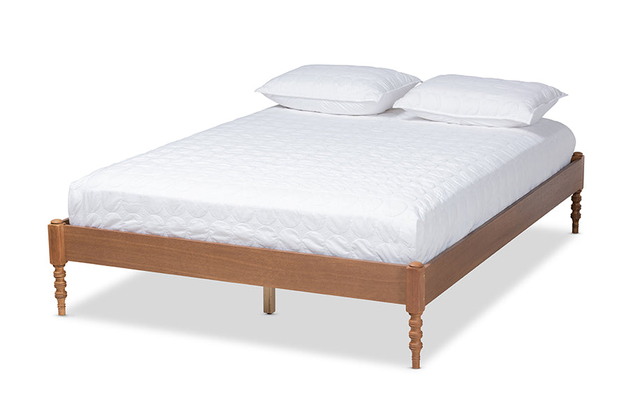 baxton studio cielle french bohemian ash walnut finished wood king size platform bed frame | Modish Furniture Store-2
