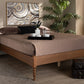 Baxton Studio Cielle French Bohemian Ash Walnut Finished Wood Full Size Platform Bed Frame | Beds | Modishstore - 2