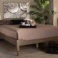 Baxton Studio Laure French Bohemian Weathered Grey Oak Finished Wood Queen Size Platform Bed Frame | Beds | Modishstore - 2