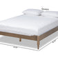 Baxton Studio Laure French Bohemian Weathered Grey Oak Finished Wood Queen Size Platform Bed Frame | Beds | Modishstore - 6