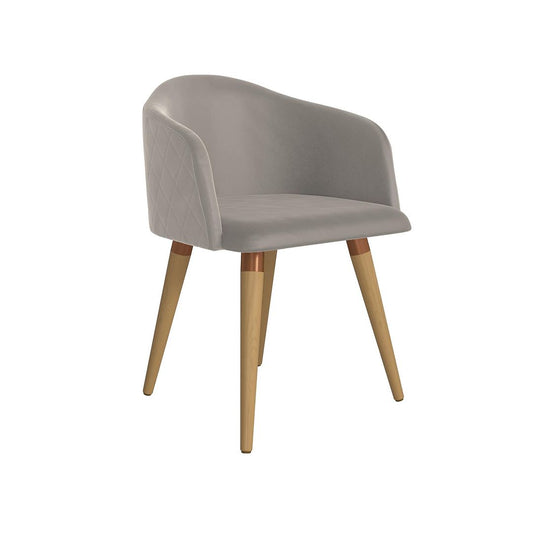 Manhattan Comfort Kari Velvet Matelassé Accent Chair in Beige | Accent Chairs | Modishstore