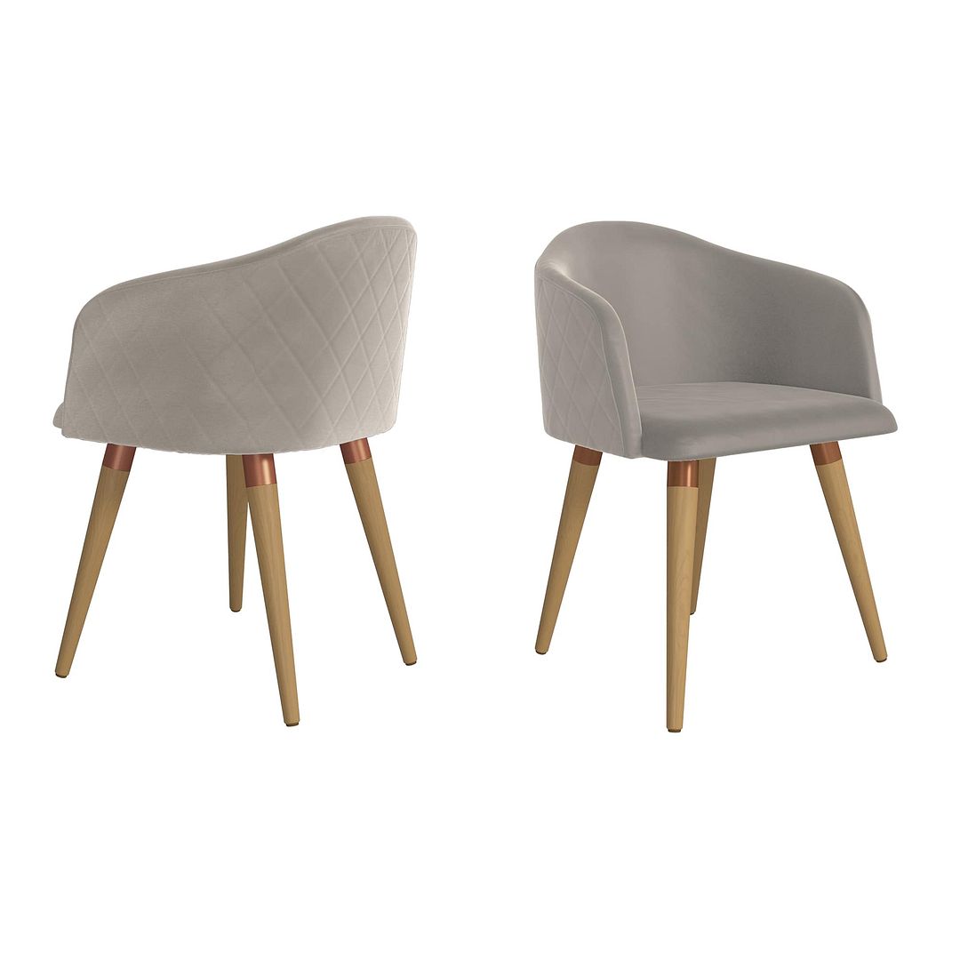 Manhattan Comfort Kari Velvet Matelassé Accent Chair in Beige | Accent Chairs | Modishstore-3