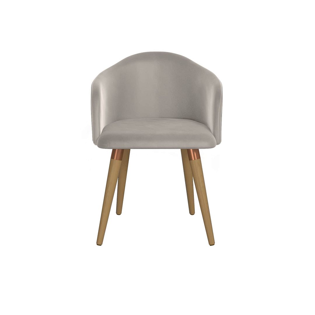 Manhattan Comfort Kari Velvet Matelassé Accent Chair in Beige | Accent Chairs | Modishstore-2