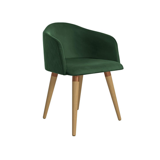 Manhattan Comfort Kari Velvet Matelassé Accent Chair in Green | Accent Chairs | Modishstore